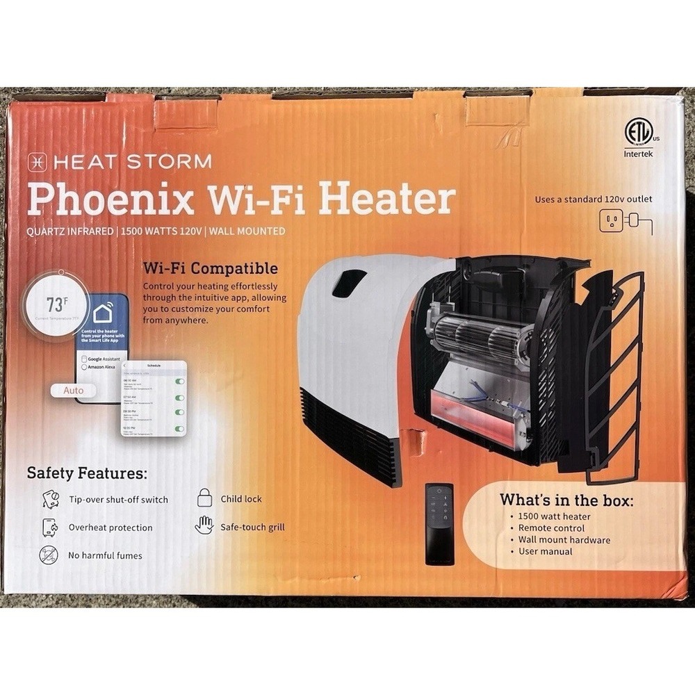 HEAT STORM 1500W Phoenix‎ WiFi Infrared Wall Unit Wi-Fi Smart Heater in White